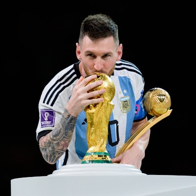 Lionel Messi bei der Siegerehrung