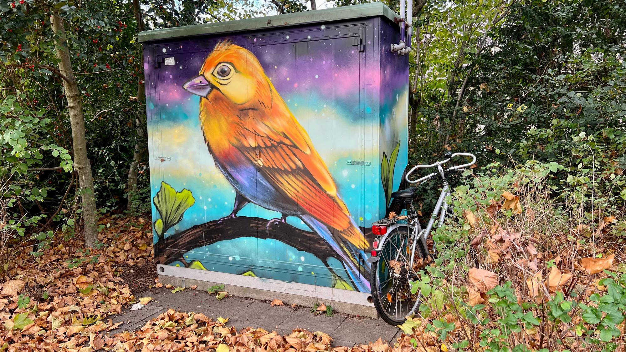 Graffito auf einem Stromkasten der EVL an der Karl-Krekeler-Straße