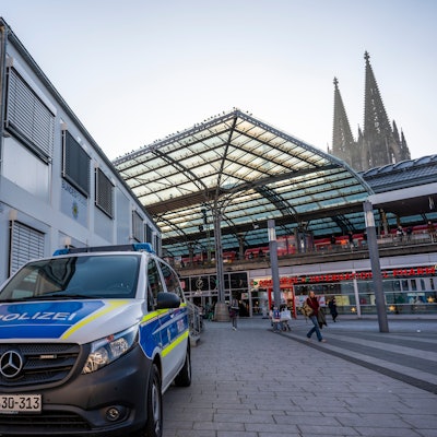 Köln: Bürocontainer der Bundespolizei auf dem Breslauer Platz am Hauptbahnhof.