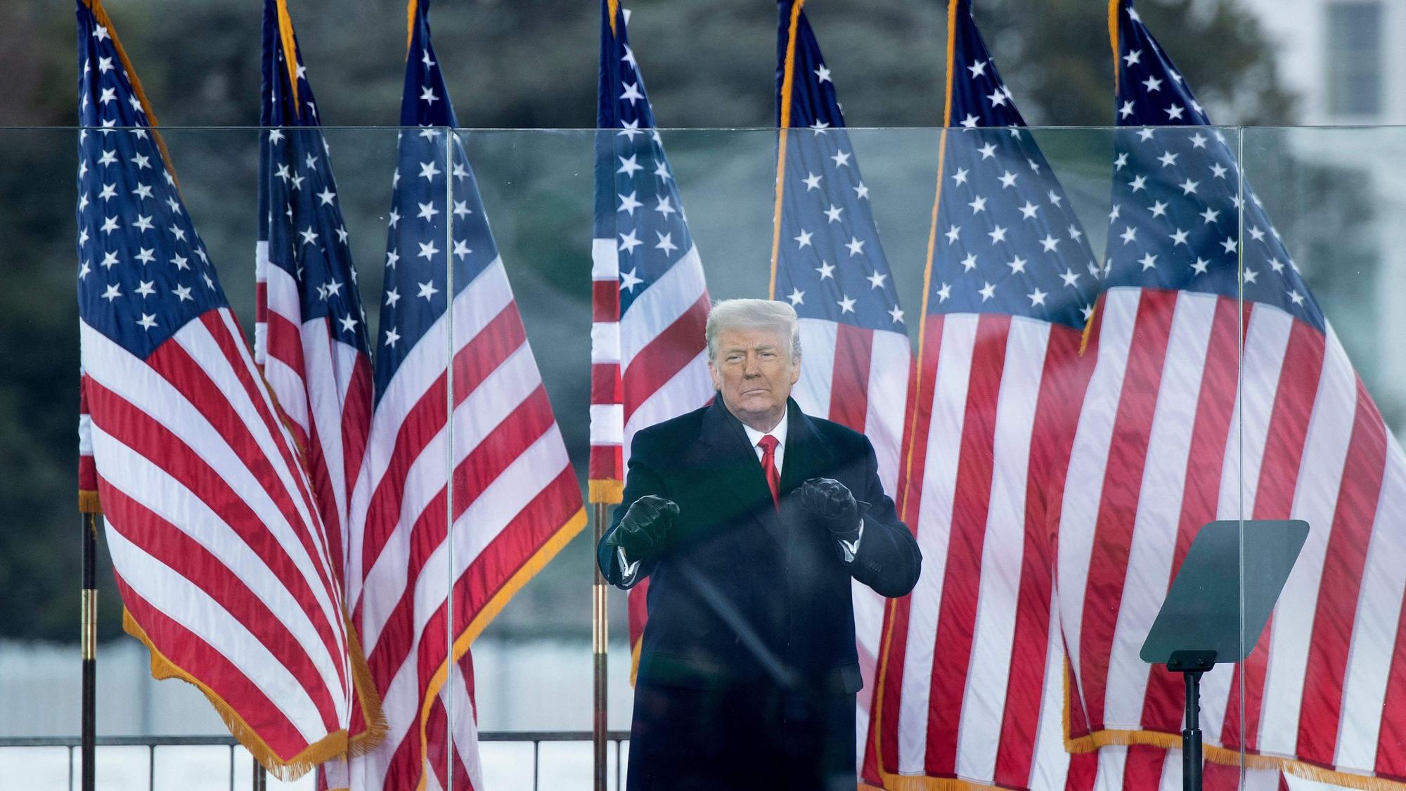 Donald Trump spricht am 6. Januar 2021 zu seinen Anhängern.