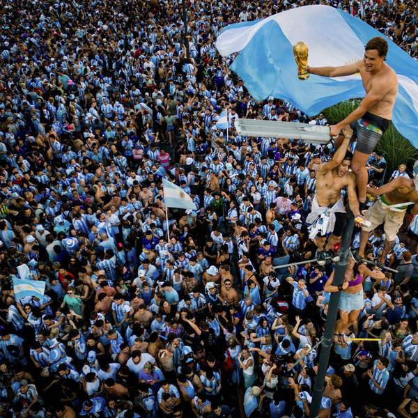 Argentinische Fans feiern den WM-Sieg in Buenos Aires
