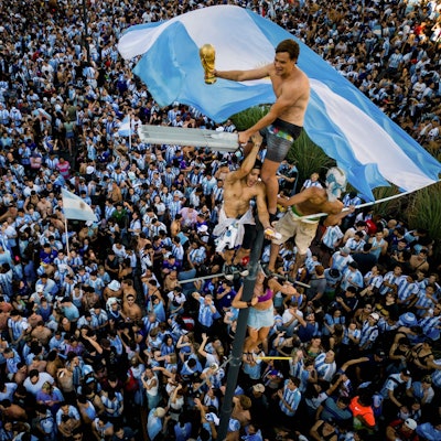 Argentinische Fans feiern den WM-Sieg in Buenos Aires