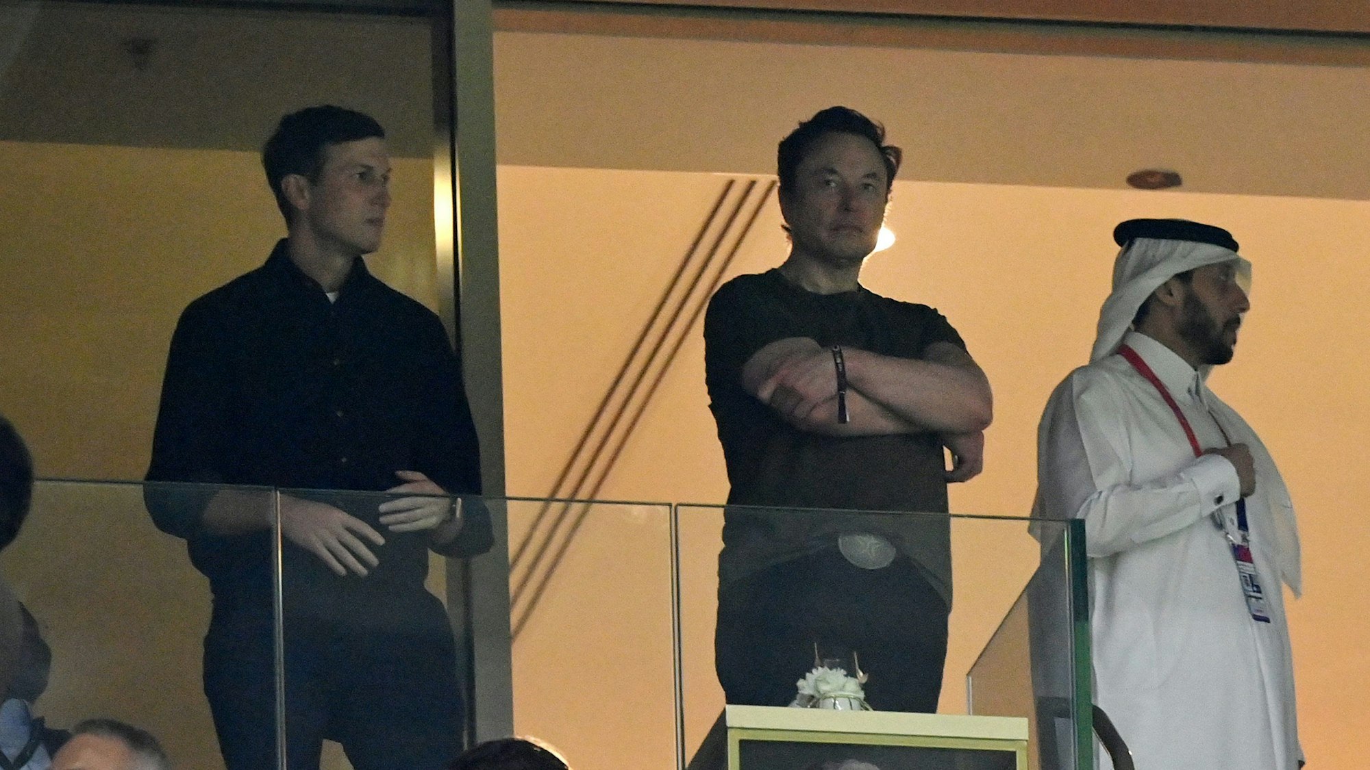 Jared Kushner und Elon Musk verfolgen in einer Loge das WM-Finale in Katar.