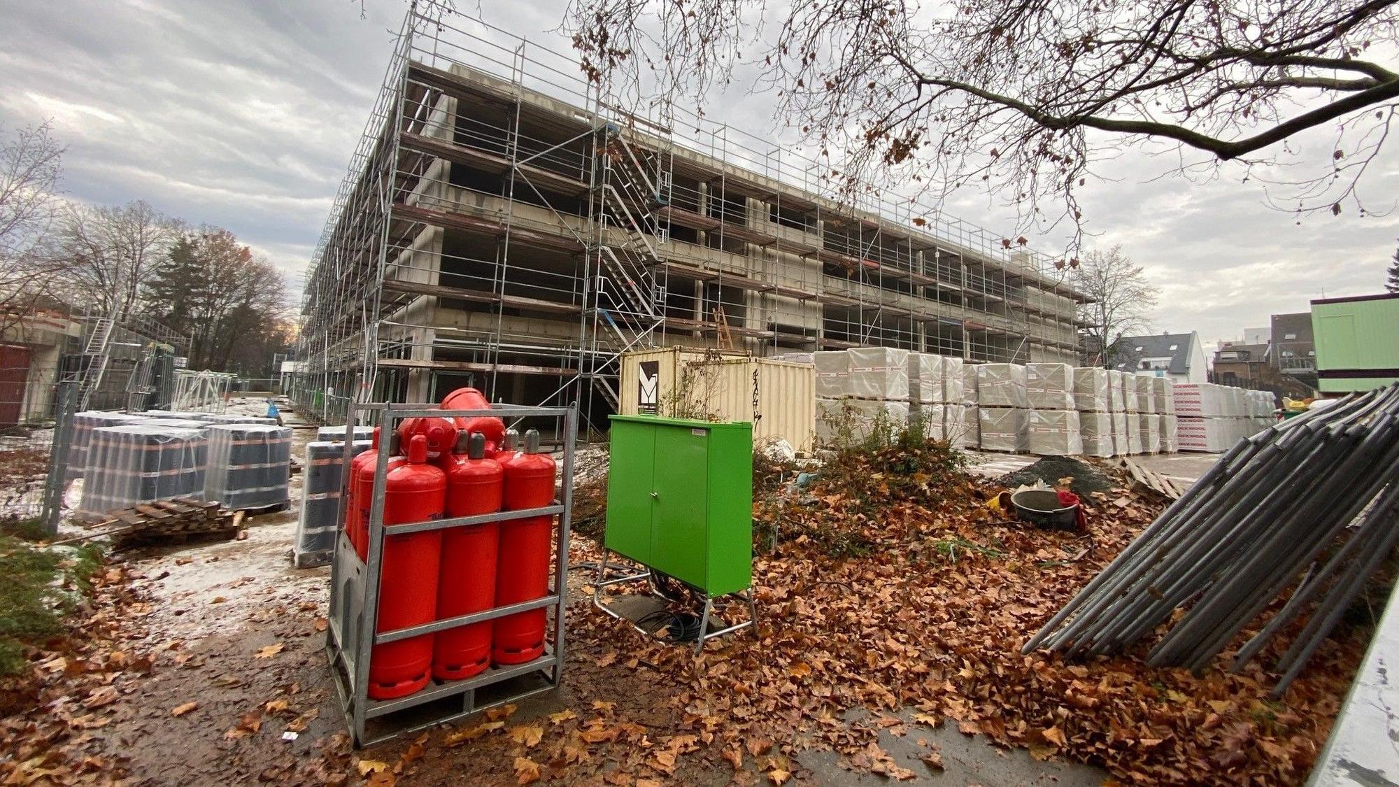Der Rohbau der Erick-Kästner-Realschule in Brühl