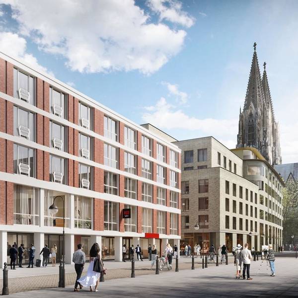 Entwurf für das neue Laurenz-Carré mit Senats-Hotel an der Straße Unter Goldschmied
