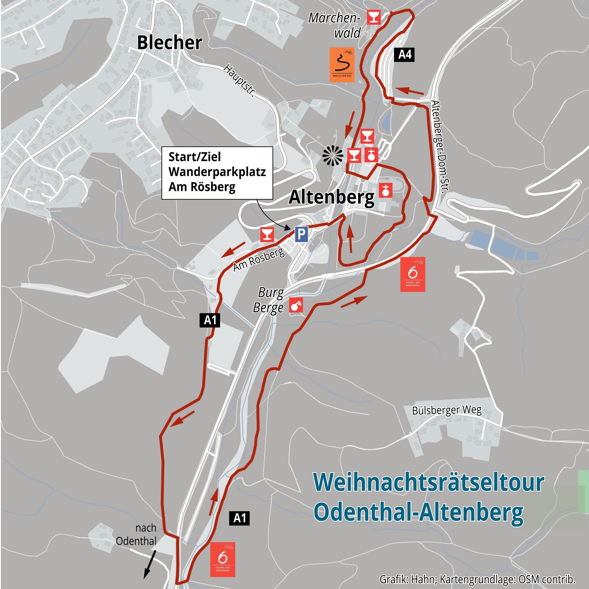 Auch einer Landkarte sind Linien zu sehen und Wegesymbole, die bei der Orientierung helfen sollen.