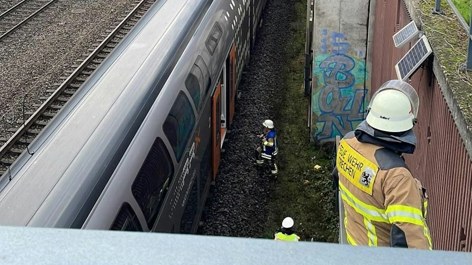 Der betroffene Zug im Gleis.