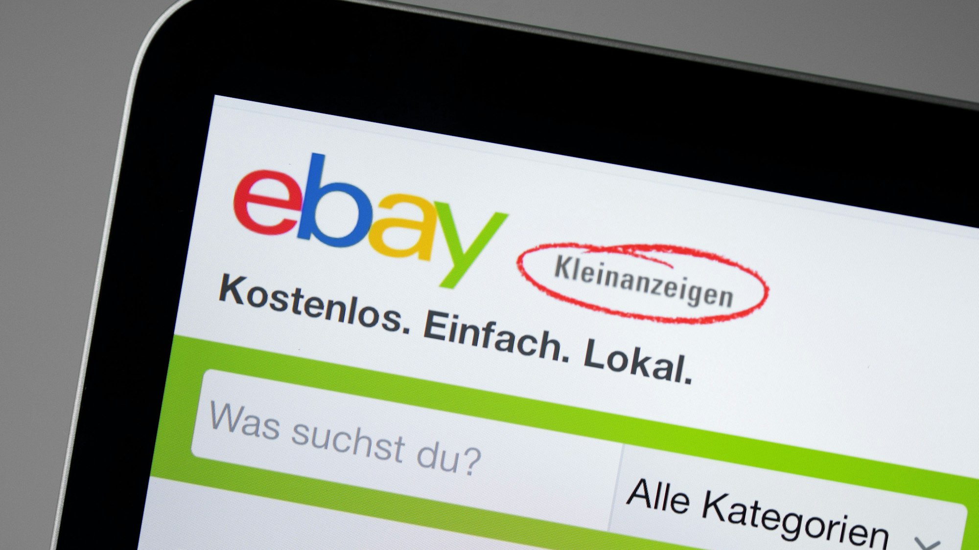 Startseite von Ebay-Kleinanzeigen