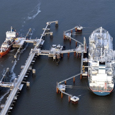 Eine Luftaufnahme des LNG-Terminals in Wilhelmshaven