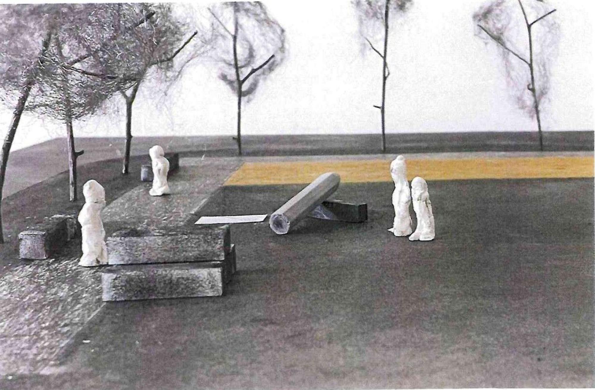 Eine Skizze des Naumannplatz mit dem neuen Denkmal.