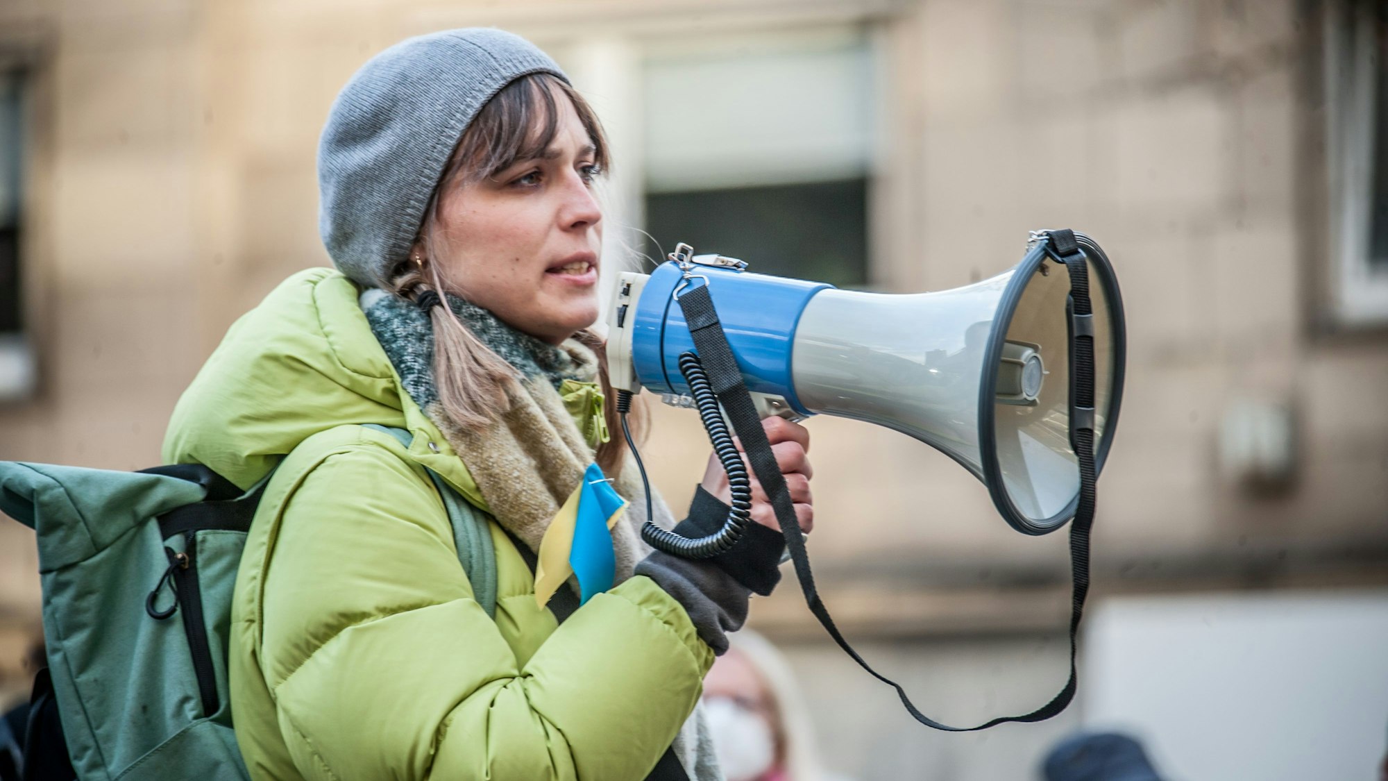 Demo für die Ukraine. Nyke Slawik. Foto: Ralf Krieger