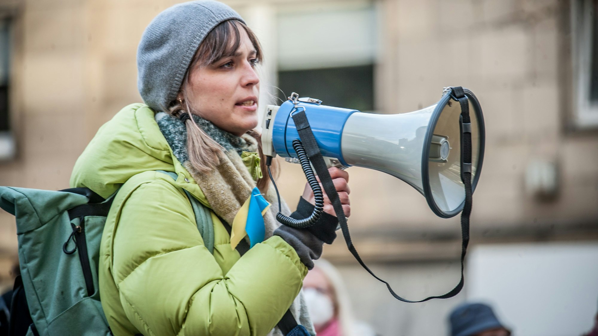 Demo für die Ukraine. Nyke Slawik. Foto: Ralf Krieger
