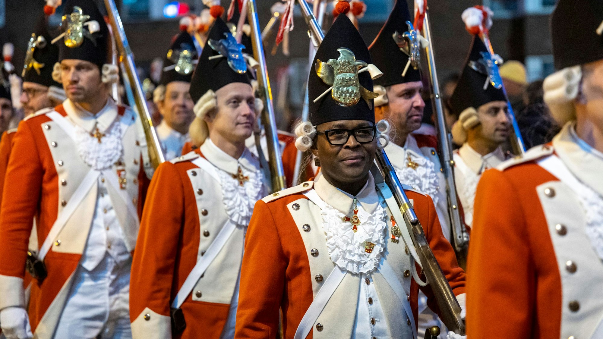 Das Dreigestirn auf dem Weg zum Einzug in die Hofburg.