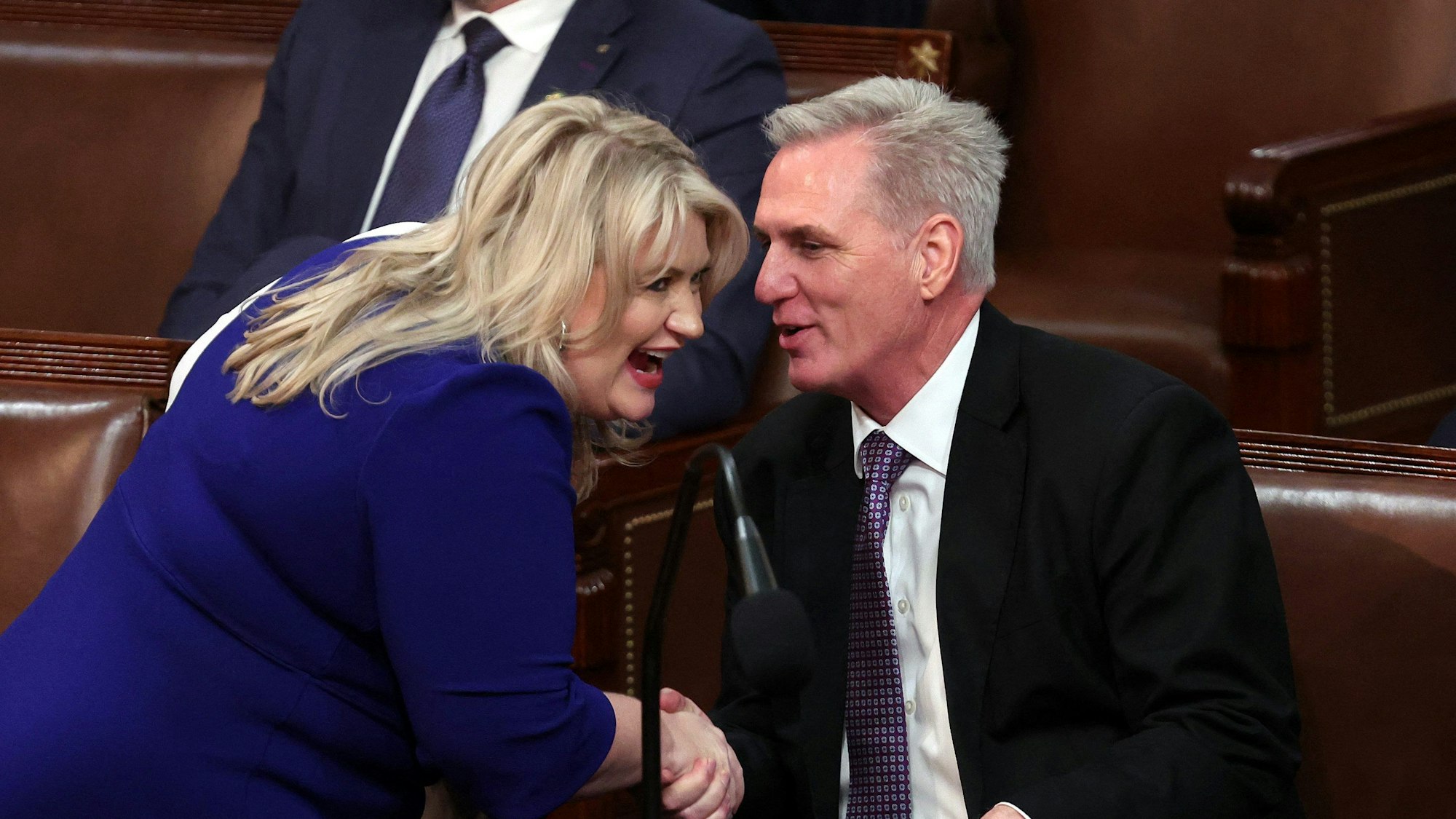 Kat Cammack (l.) und Kevin McCarthy