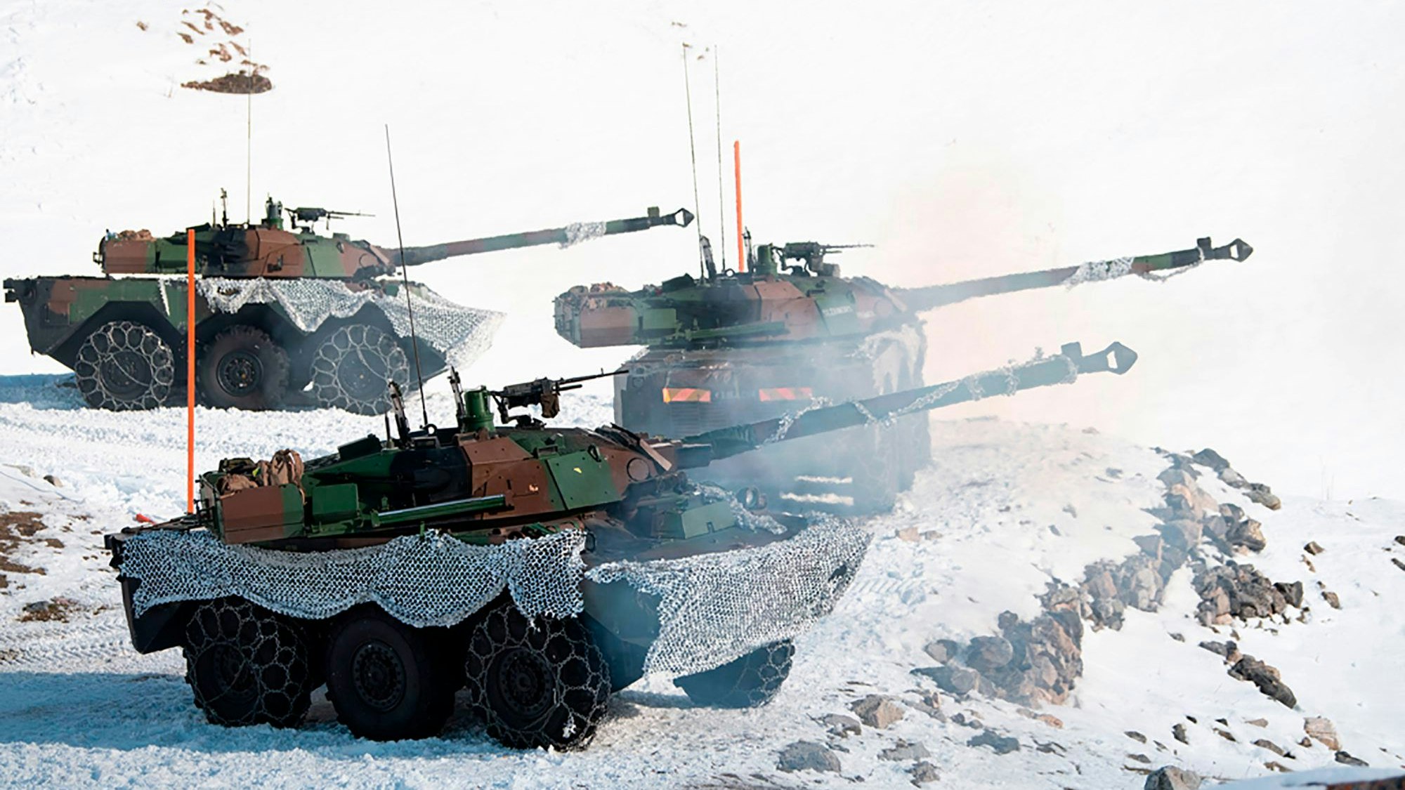 Drei ranzösische Kampfpanzer von Typ AMX-10 RC