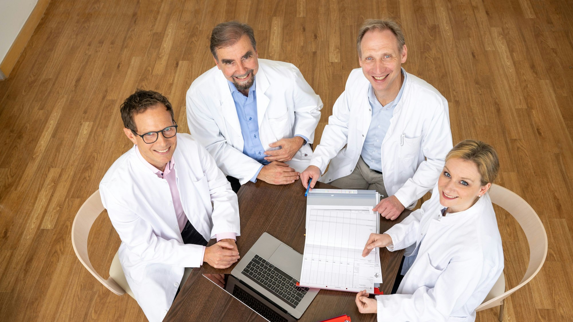 Die führenden Köpfe des Rheinischen Diabeteszentrums (v.l.): Wito Szyslo (Maria-Hilf-Krankenhaus Bergheim), Prof. Frank Michael Baer (St. Antonius Köln), Dr. Peter Loeff (St. Hildegardis Köln) und Dr. Manuela Behling (St. Antonius Köln)