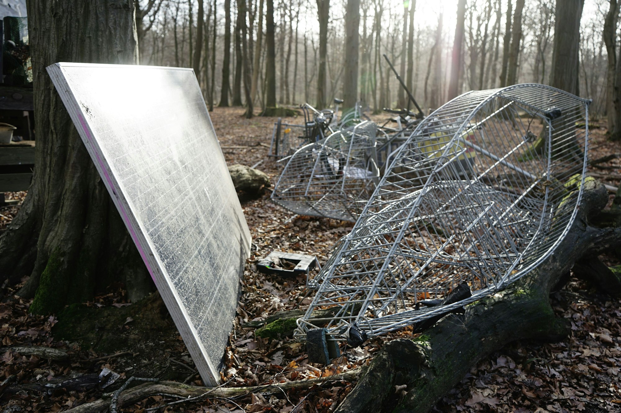 Metallmüll liegt im Hambacher Forst