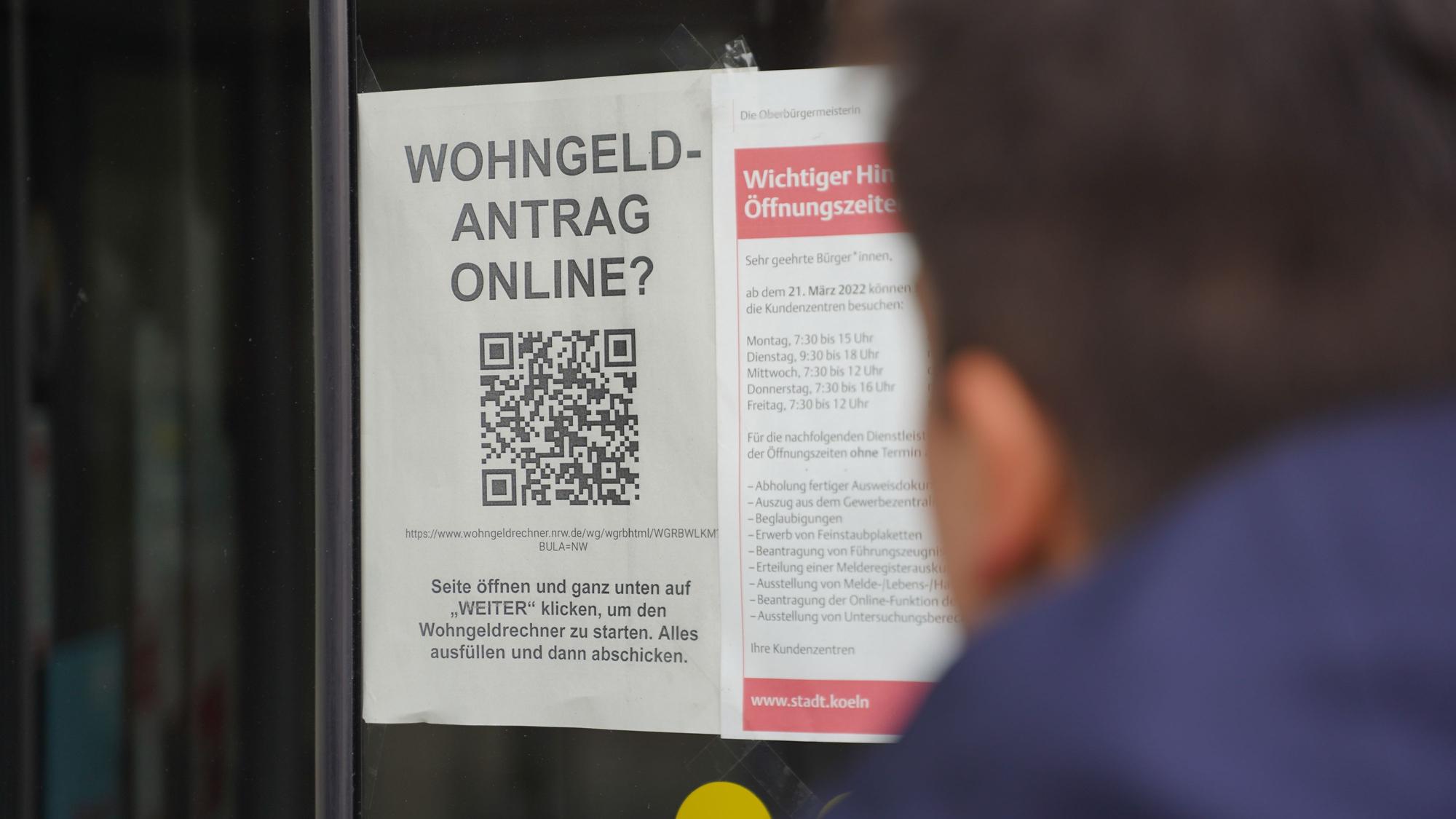 Wohngeld Plus Wohngeldantrag Stadt Köln Stadtverwaltung Sozialleistung Aaachener Straße Zentrale Wohngeldstelle Lindenthal Bezirksrathaus Symbolbild