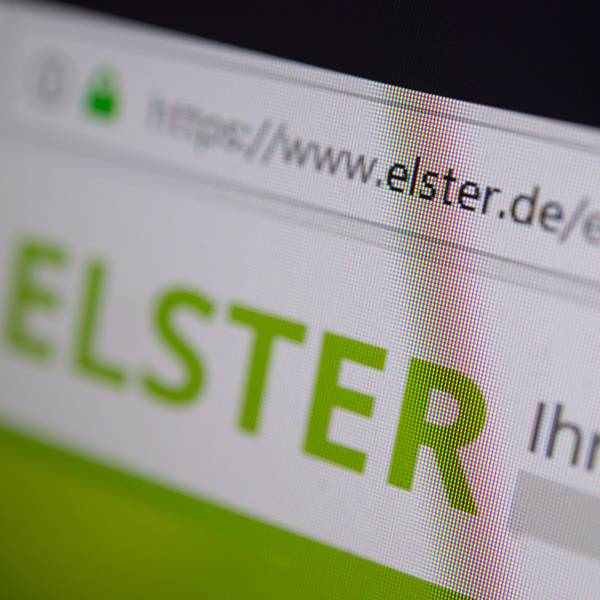 Ausschnitt eines Computerbildschirms mit der Webseite Elster.