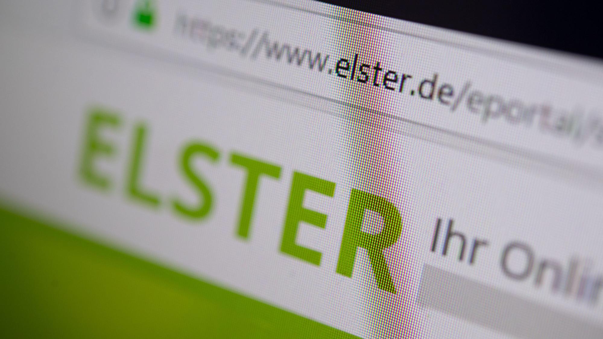 Ausschnitt eines Computerbildschirms mit der Webseite Elster.