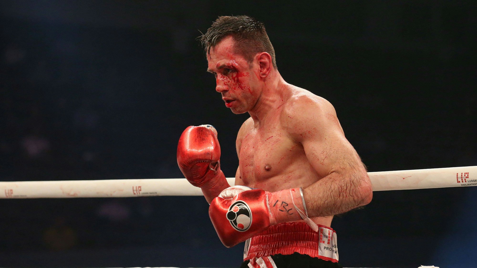 Felix Sturm ist bei seiner Niederlage gegen Istvan Szili blutüberströmt.