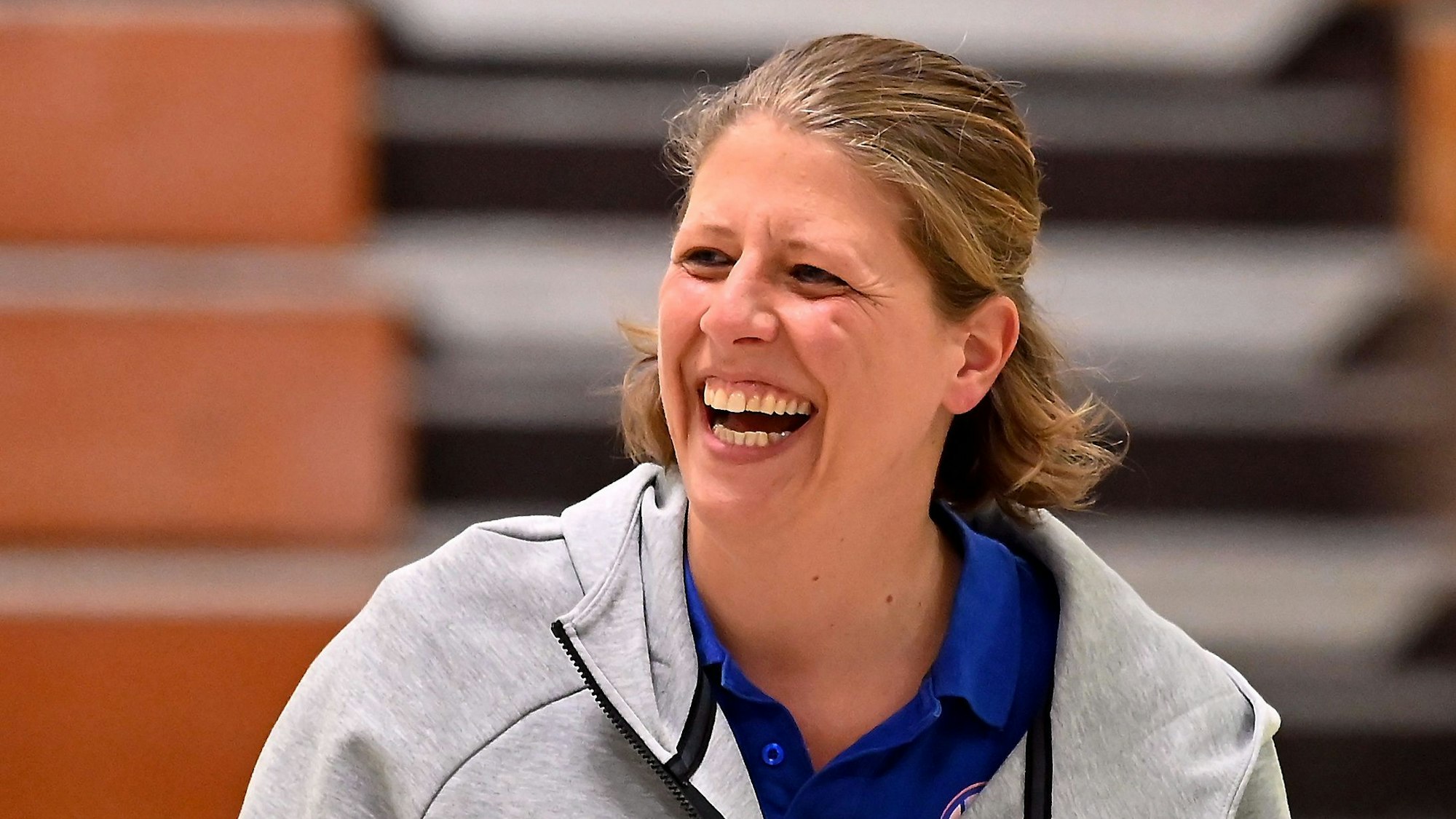 09.04.2022, Basketball-Opladen-Bad Homburg
Coach: Grit Schneider (Opladen)
Foto: Uli Herhaus