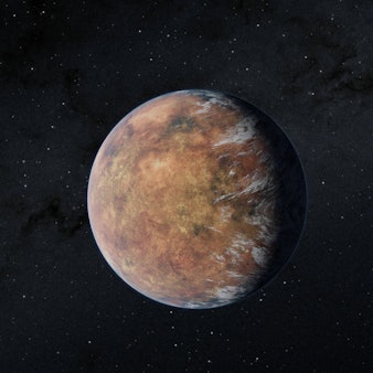 Die NASA hat in einer Gruppe aus Planeten den Planeten TOI 700e entdeckt, der der Erde ziemlich ähnlich ist. Im Hintergrund ist der Zwillingsplanet TOI 700d zu sehen.