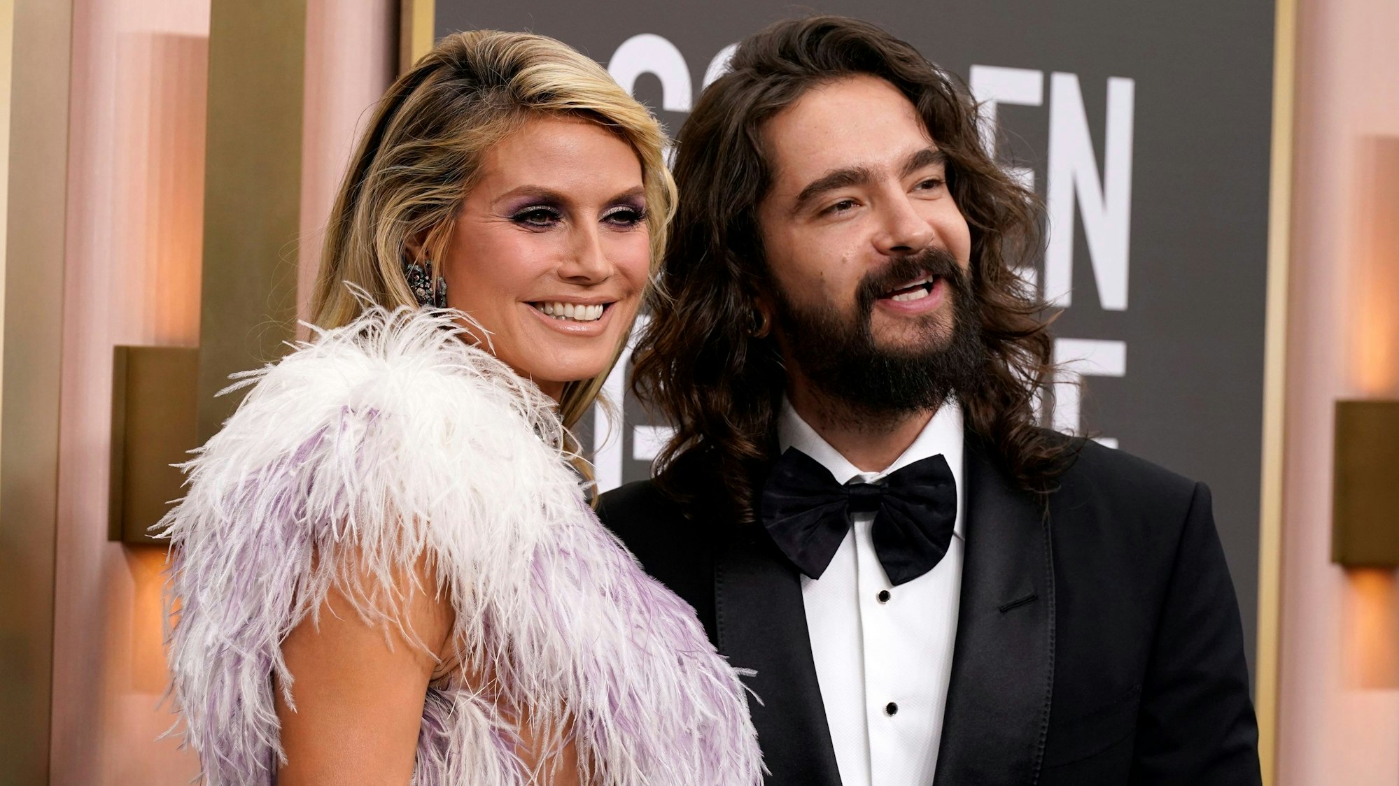 Heidi Klum (l.) mit Tom Kaulitz auf dem roten Teppich in Los Angeles.