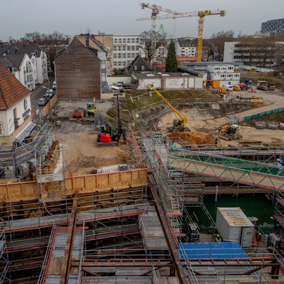 Die Baustelle am Waidmarkt im Februar 2021