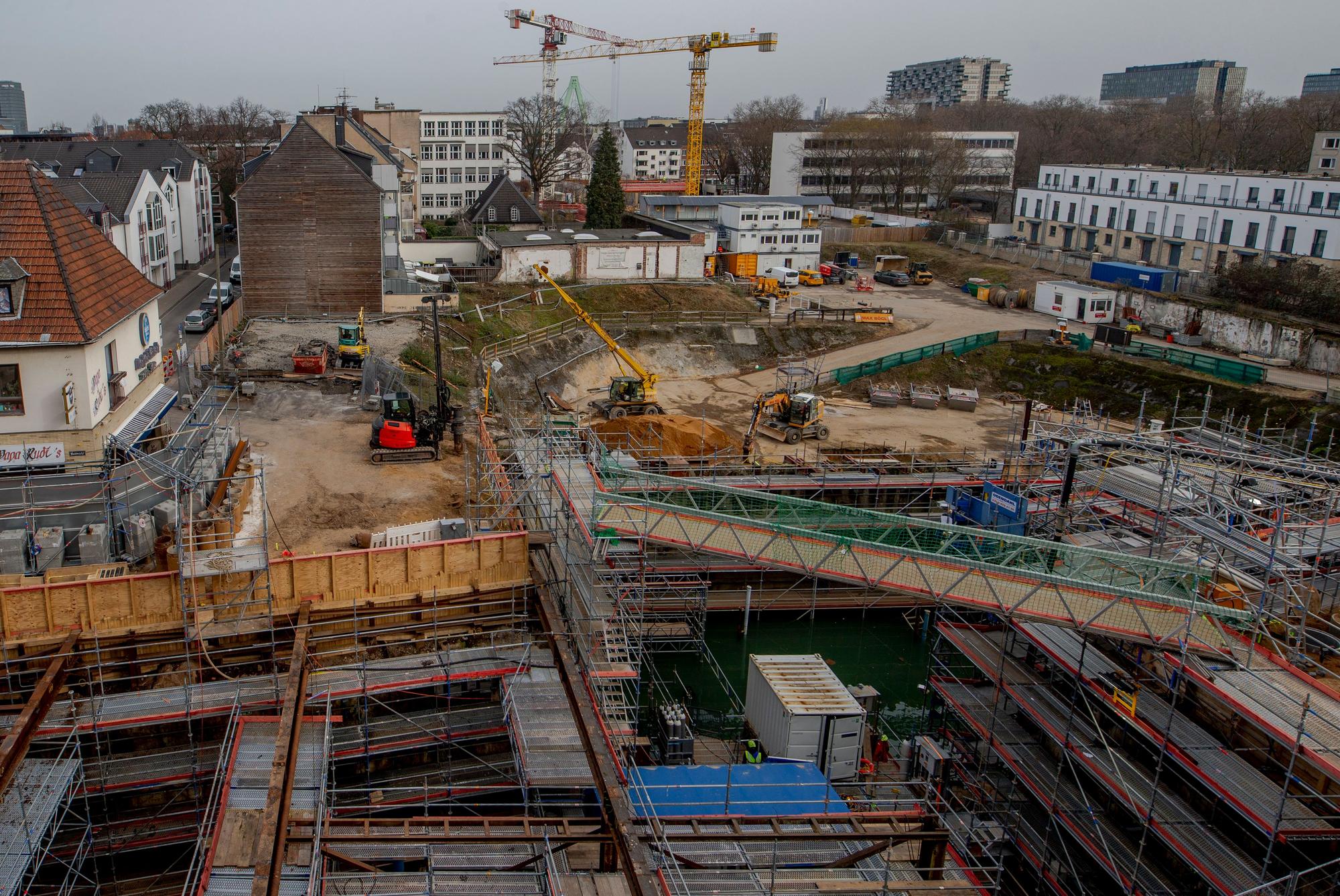 Die Baustelle am Waidmarkt im Februar 2021