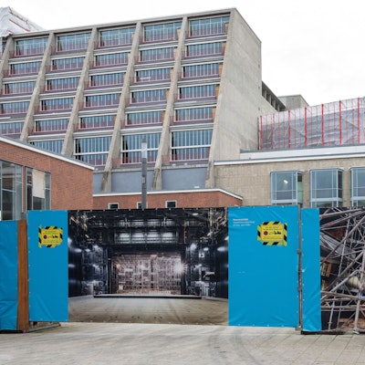 Außenaufnahme von der Baustelle der Bühnen der Stadt Köln.
