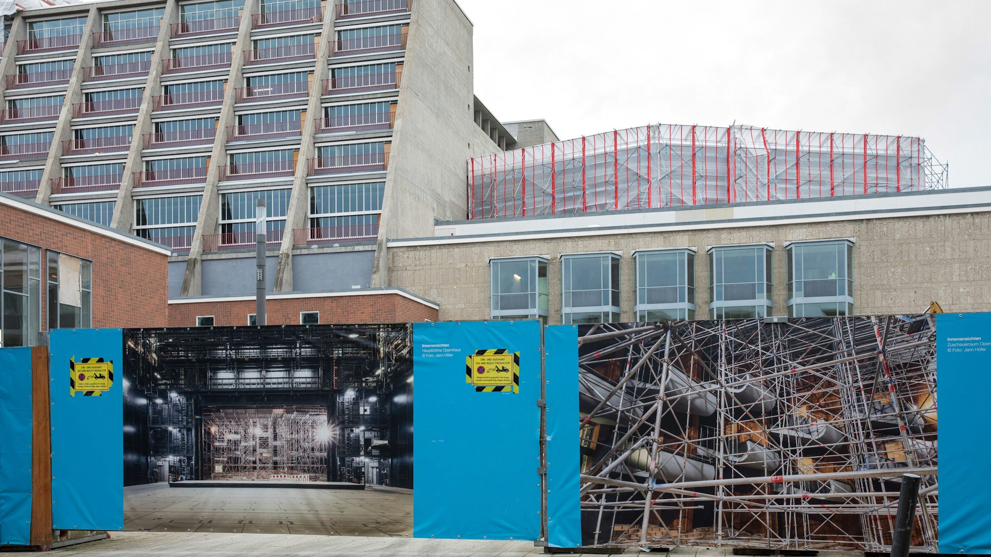 Außenaufnahme von der Baustelle der Bühnen der Stadt Köln.