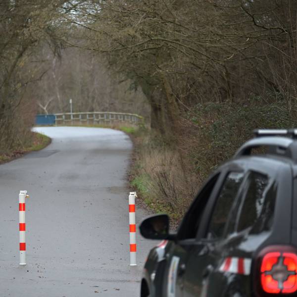 Poller stehen im Knochenbergsweg. Foto: Ralf Krieger