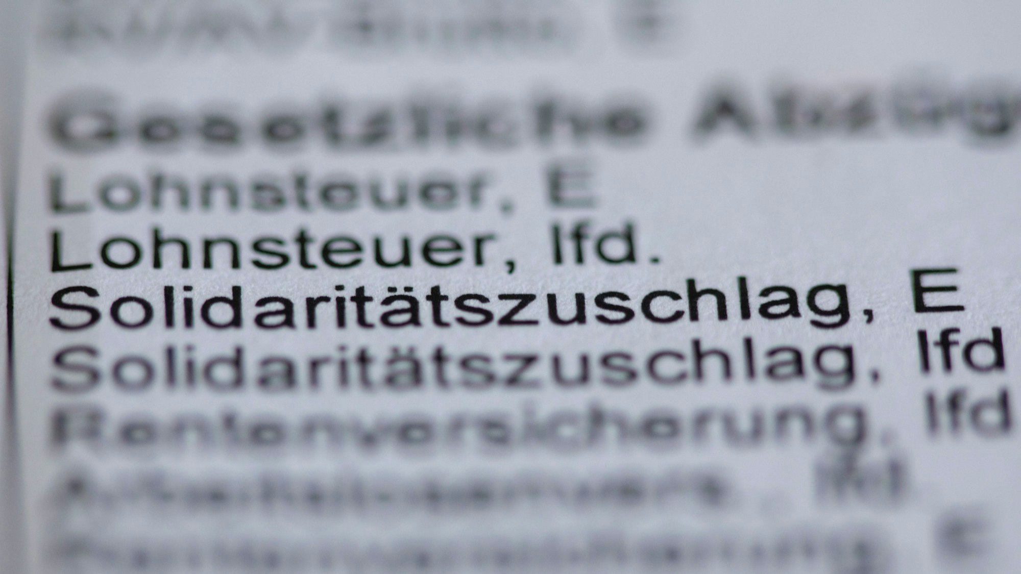 Auf einem Steuerbescheid wird der Posten Solidaritätszuschlag ausgewiesen