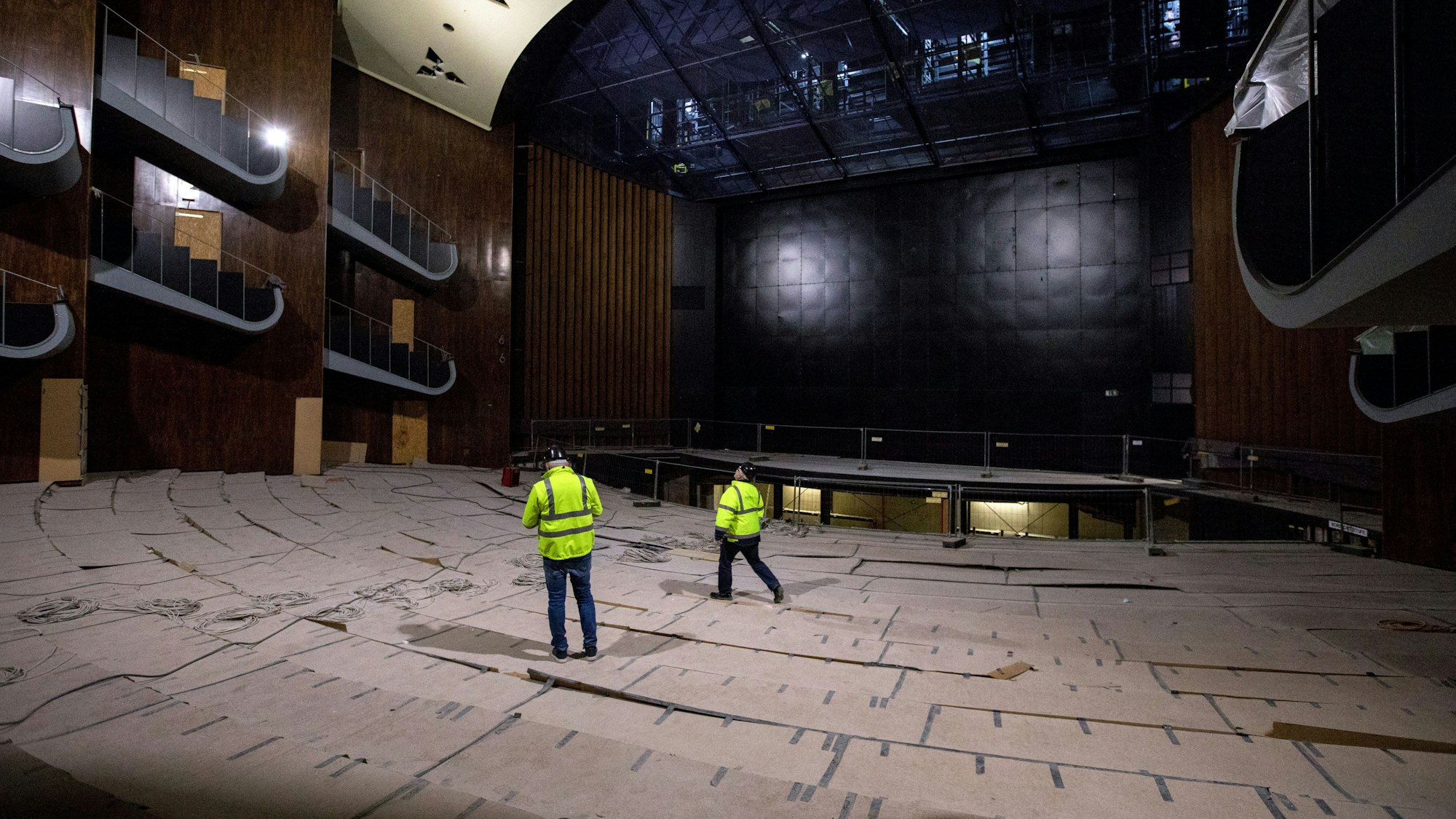 Blick auf die Baustelle im Opernhaus im Januar 2023