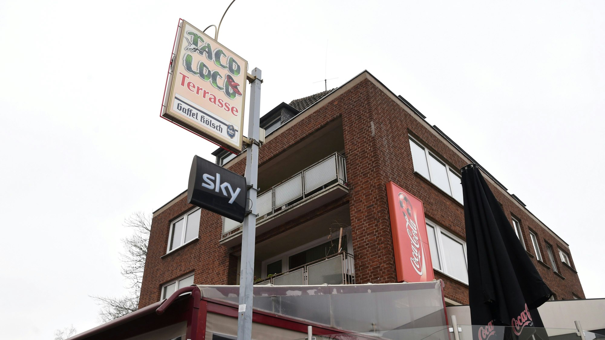 Das Schild des Restaurants Taco Loco in Müngersdorf.