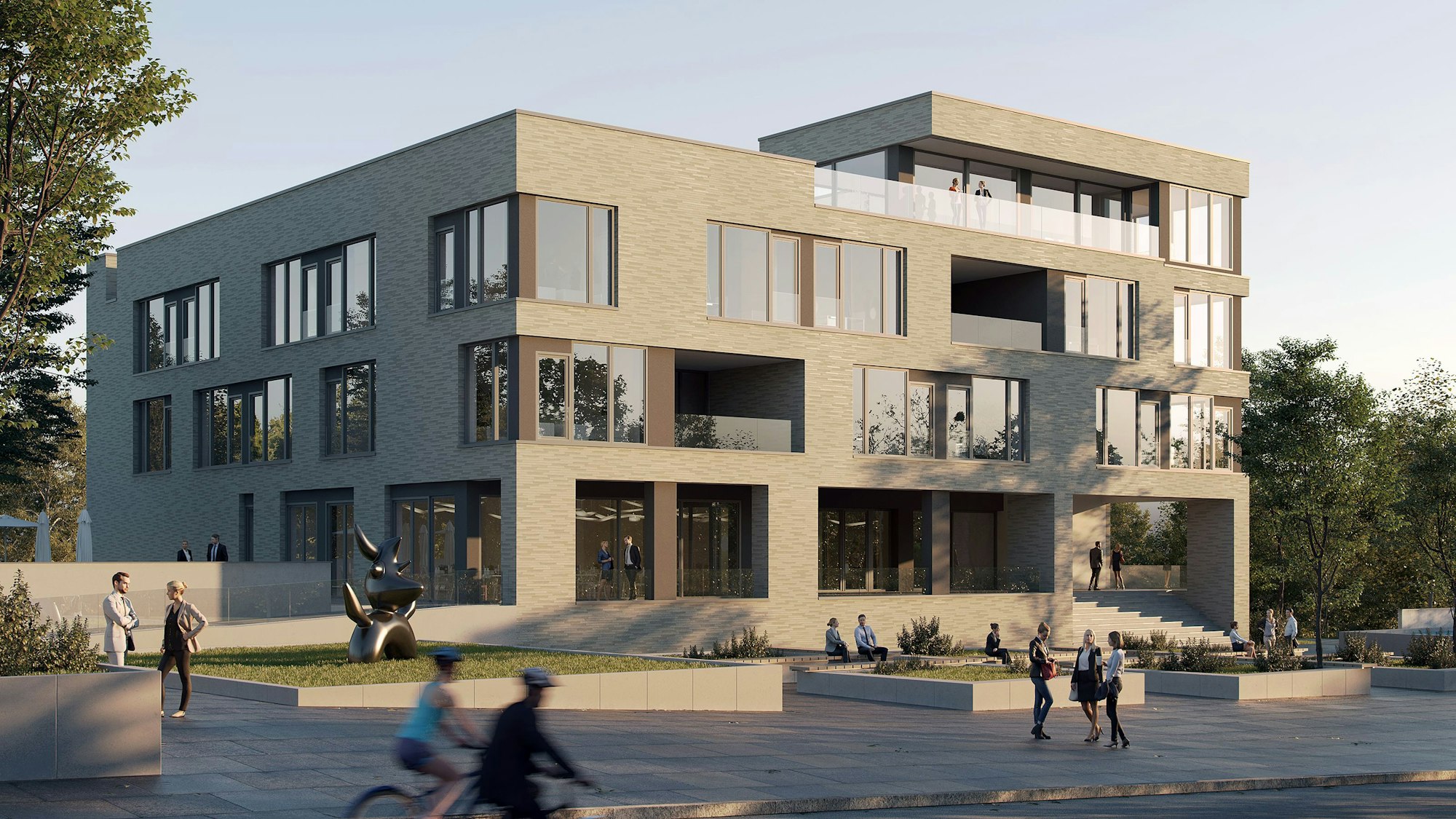 Eine Visualisierung der neuen Isotec-Zentrale mit Flachdach.