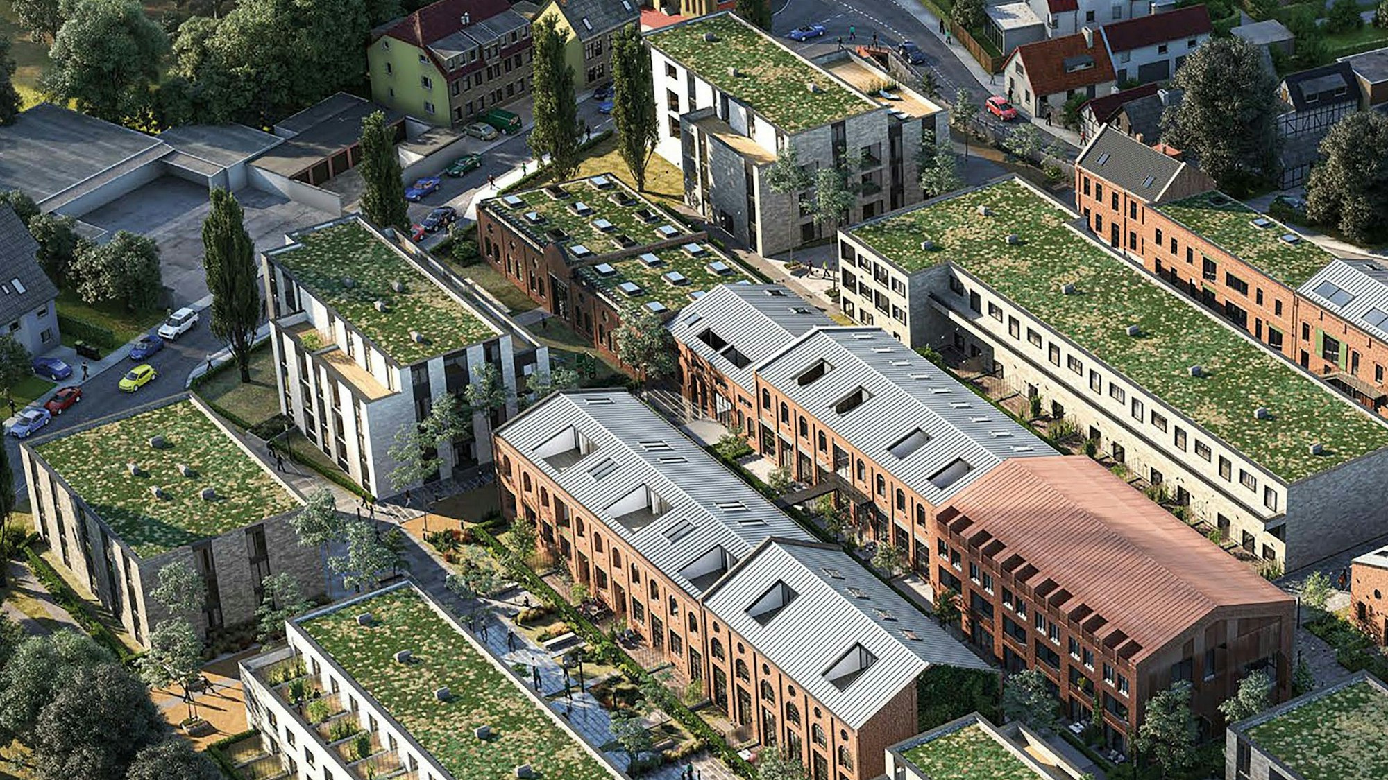 Visualisierung, wie das Baumwollquartier in Köln-Holweide einmal aussehen soll.