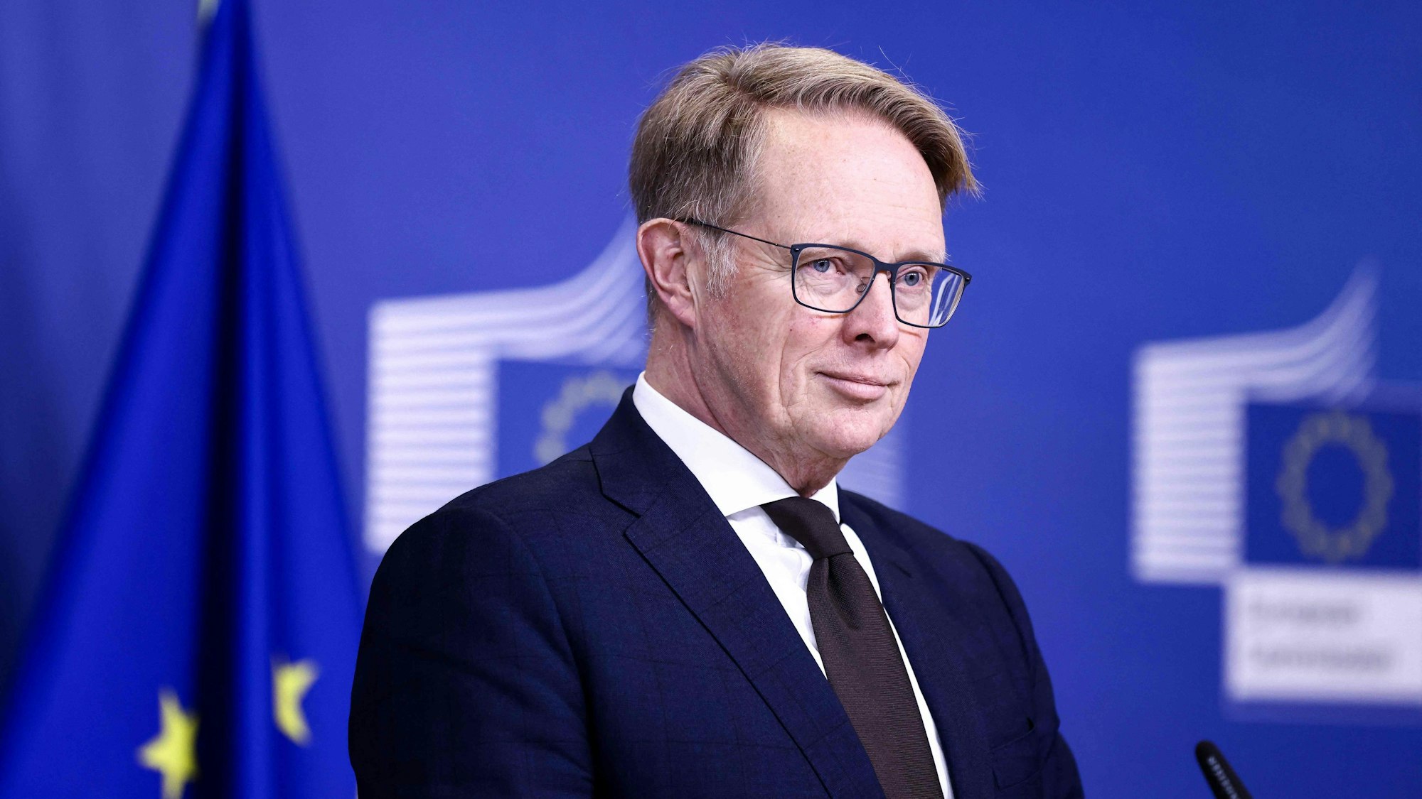 Der neue Chef der EU-Grenzschutzagentur FRONTEX bei einer Pressekonferenz in Brüssel.