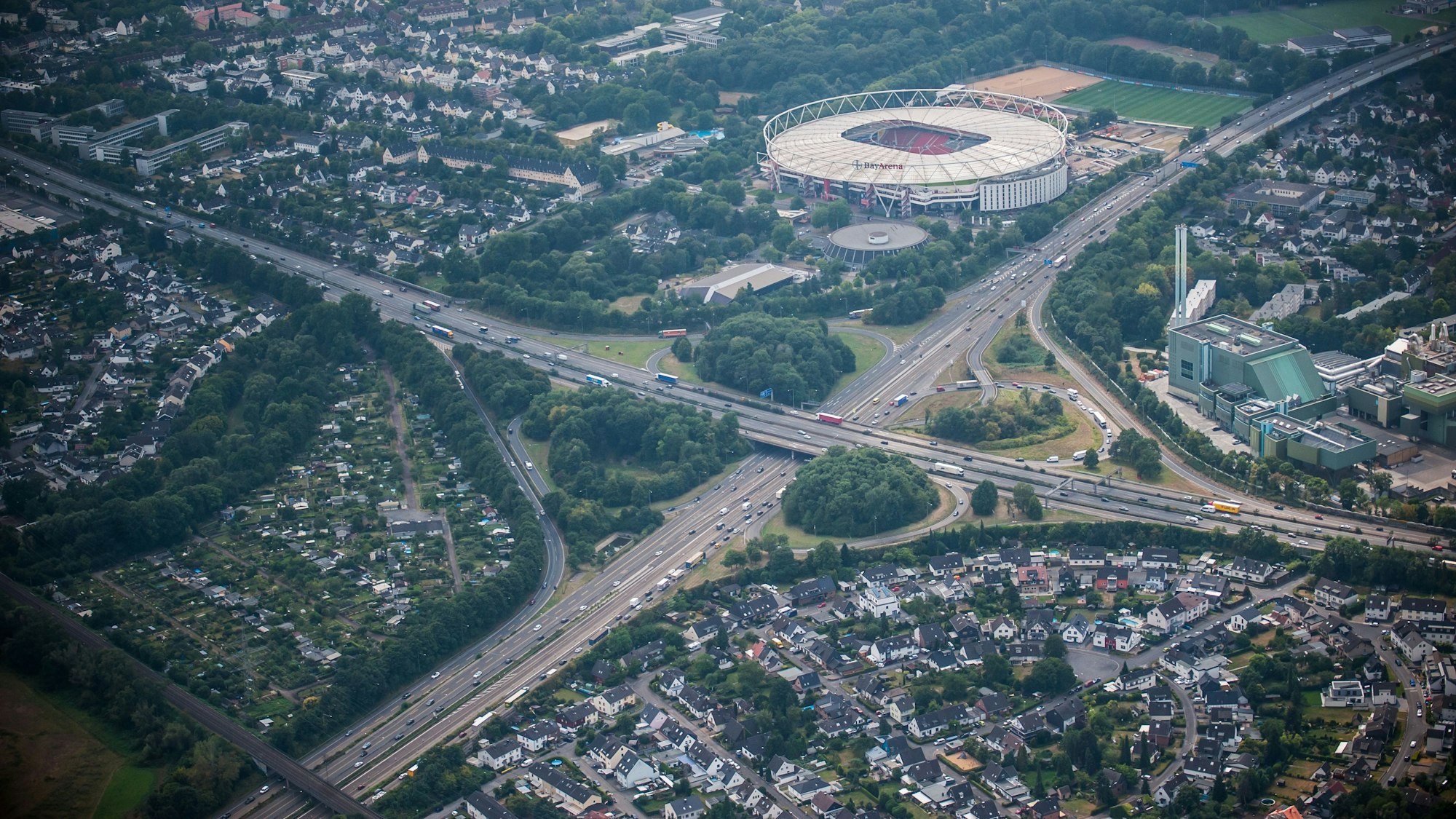 Das Autobahnkreuz Leverkusen.