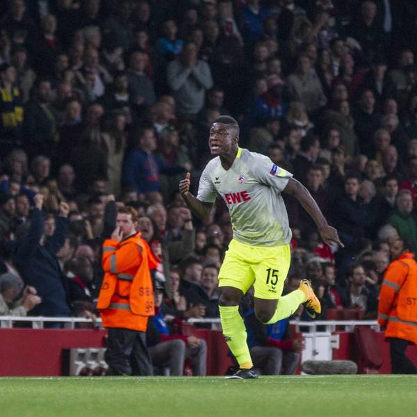 Jhon Cordoba jubelt nach seinem Tor beim FC Arsenal in London.