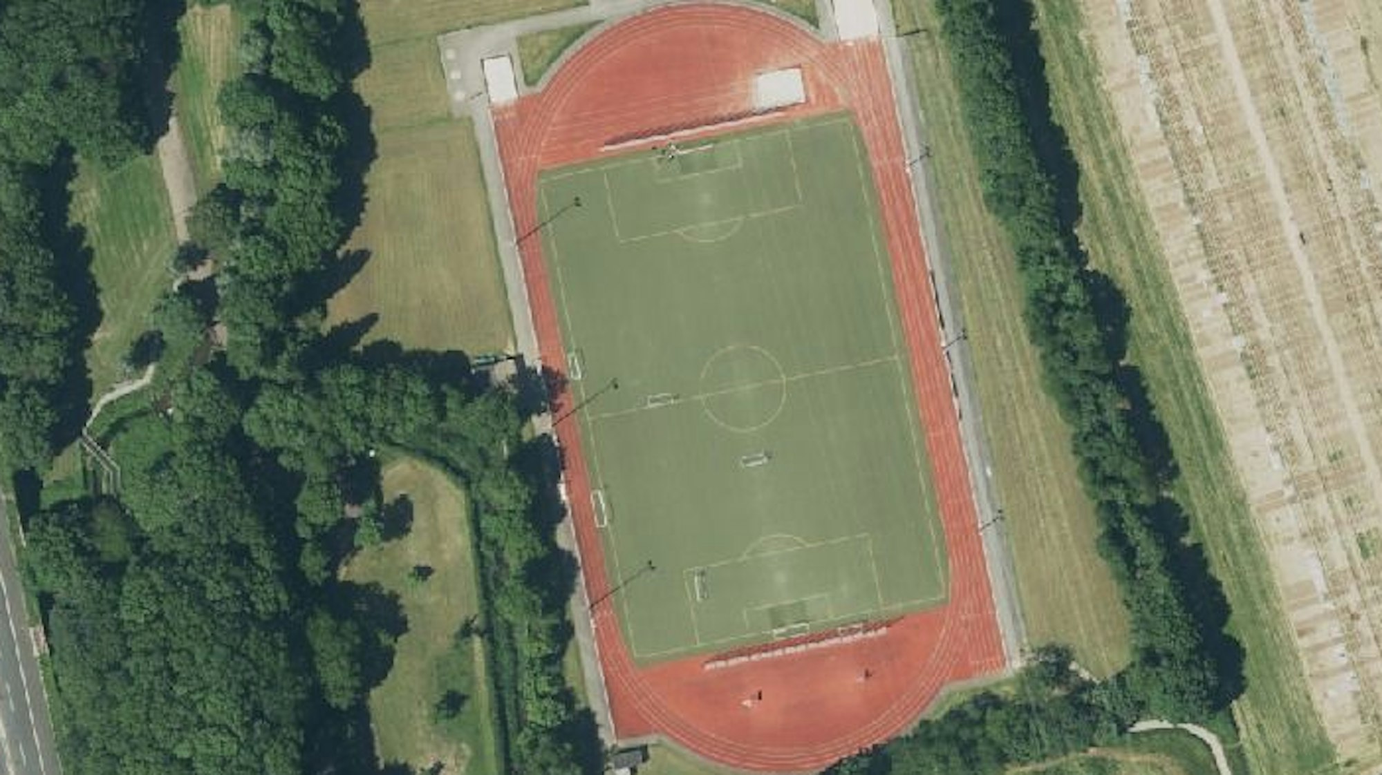 Luftbild der Sportanlage Burgwiesenstraße