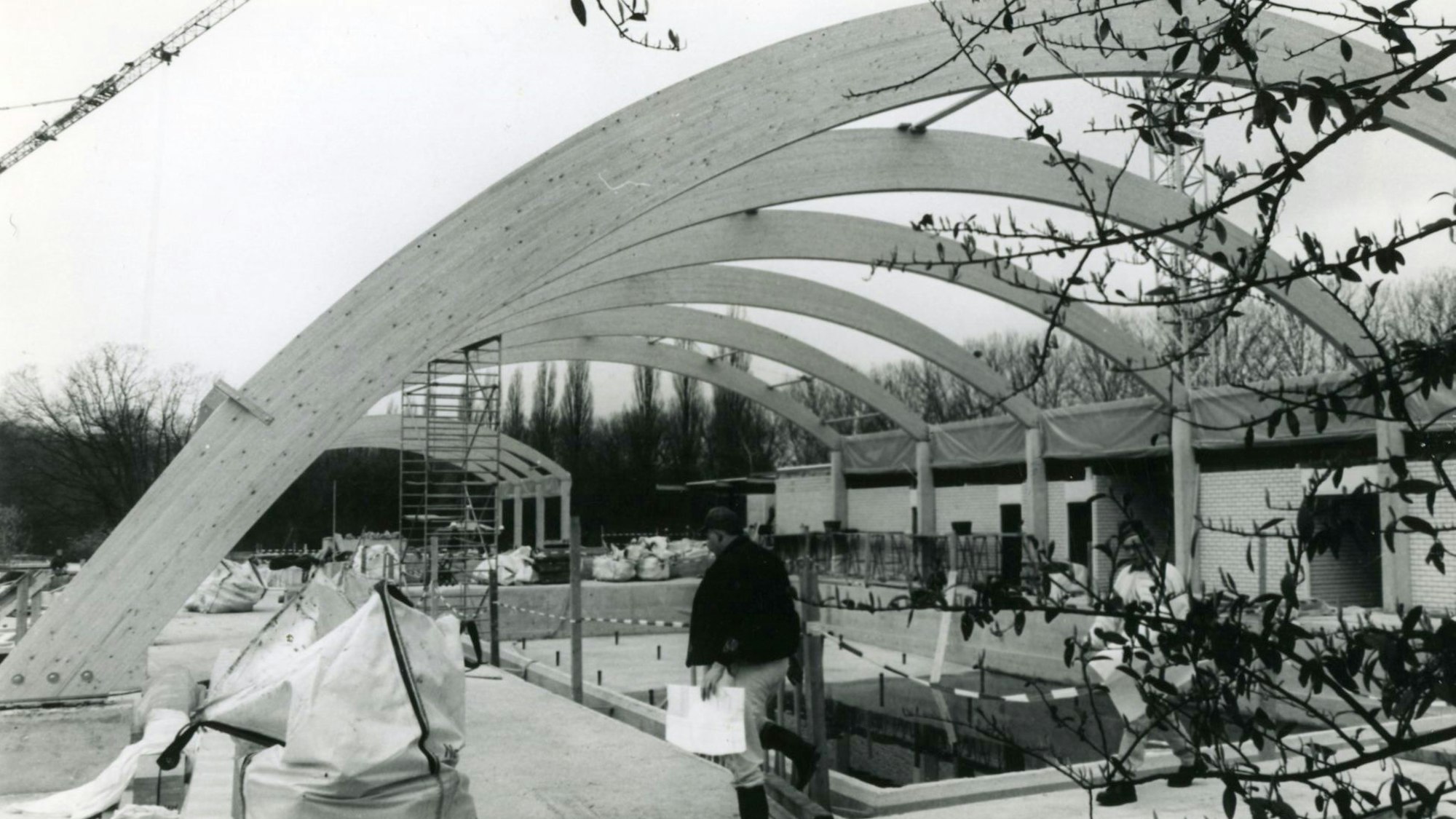 Historisches Foto der Baustelle des Calevornia.