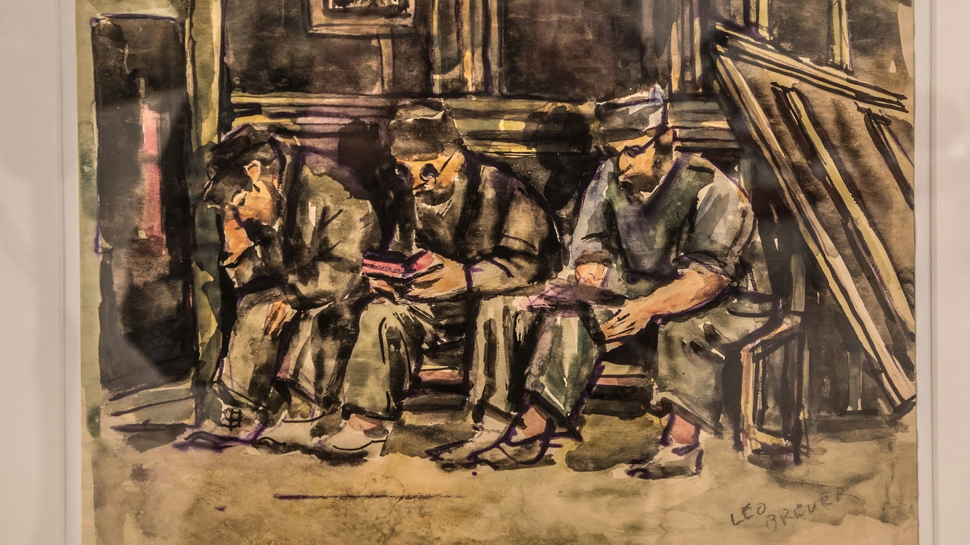 gemalt im franz. Lager bei Perpignan.Leihgaben des Zentrum für verfolgte Künste in Solingen Repro: Ralf Krieger