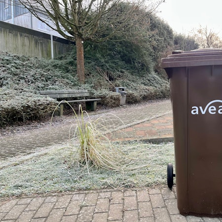 Eine Mülltonne in Leverkusen