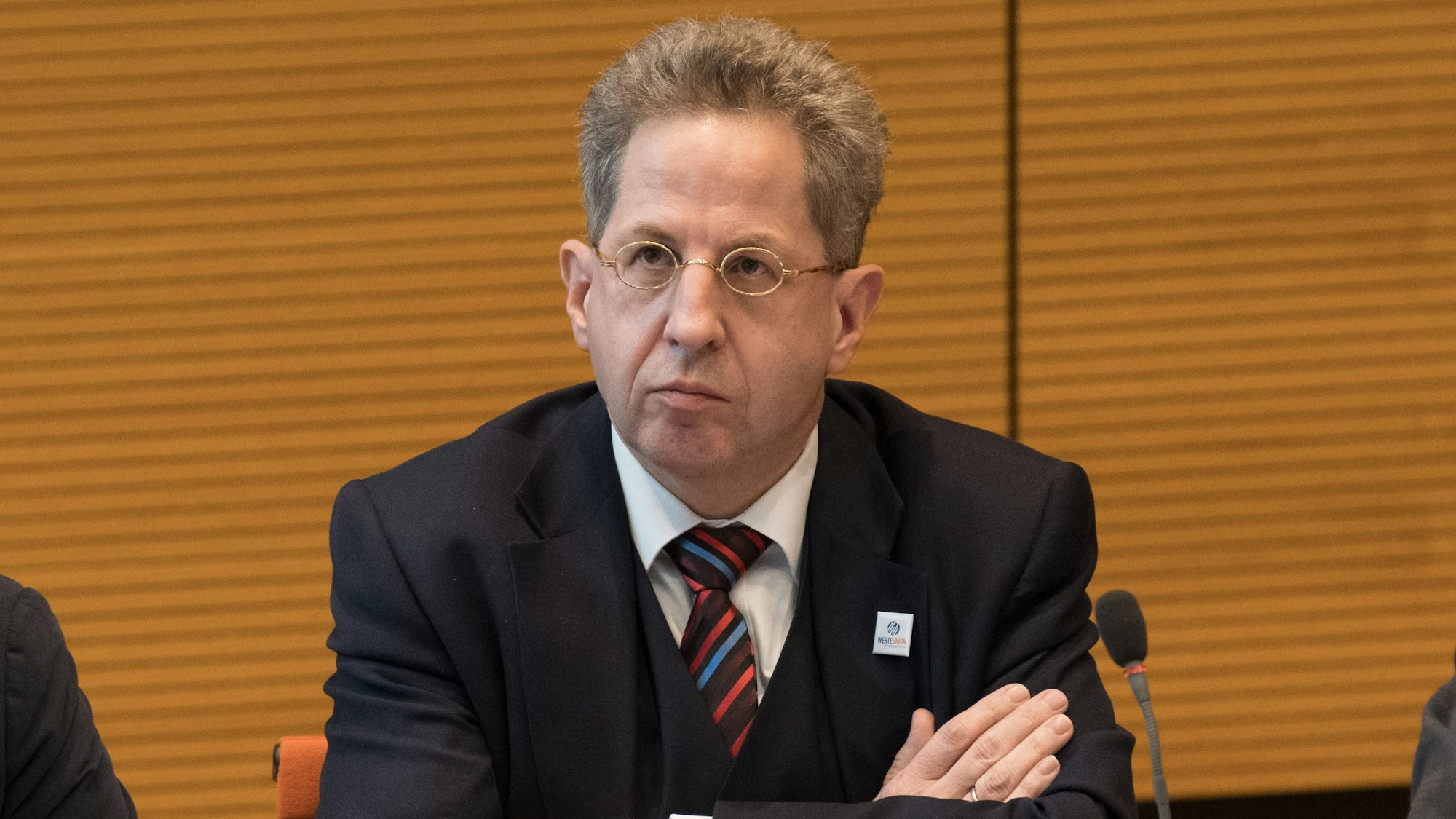 Hans-Georg Maaßen (CDU), ehemaliger Verfassungsschutz-Präsident, bei einer Diskussionsveranstaltung des Berliner Kreises in der Union. (Archivbild)