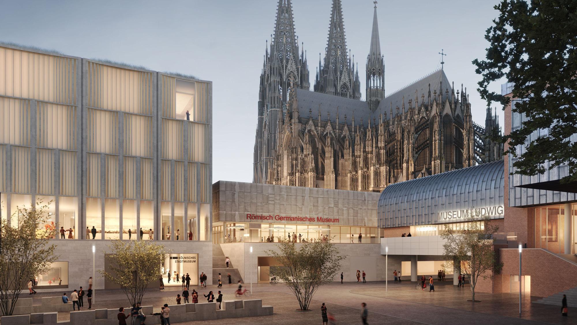 Die Visualisierung zeigte, wie die Historische Mitte Kölns aussehen sollte. Doch der Neubau des Stadtmuseums kam nicht.