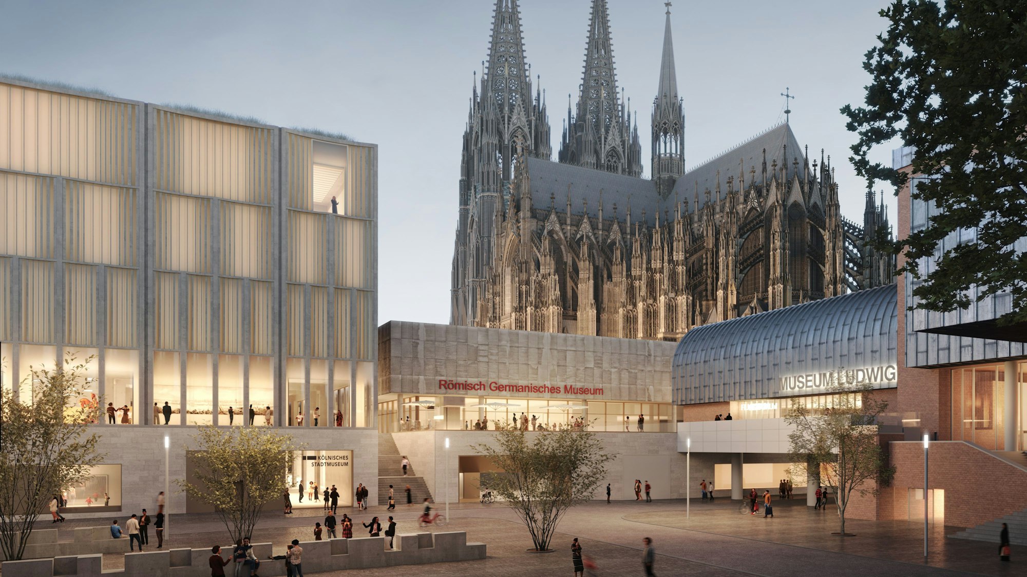 Die Visualisierung zeigte, wie die Historische Mitte Kölns aussehen sollte. Doch der Neubau des Stadtmuseums kam nicht.