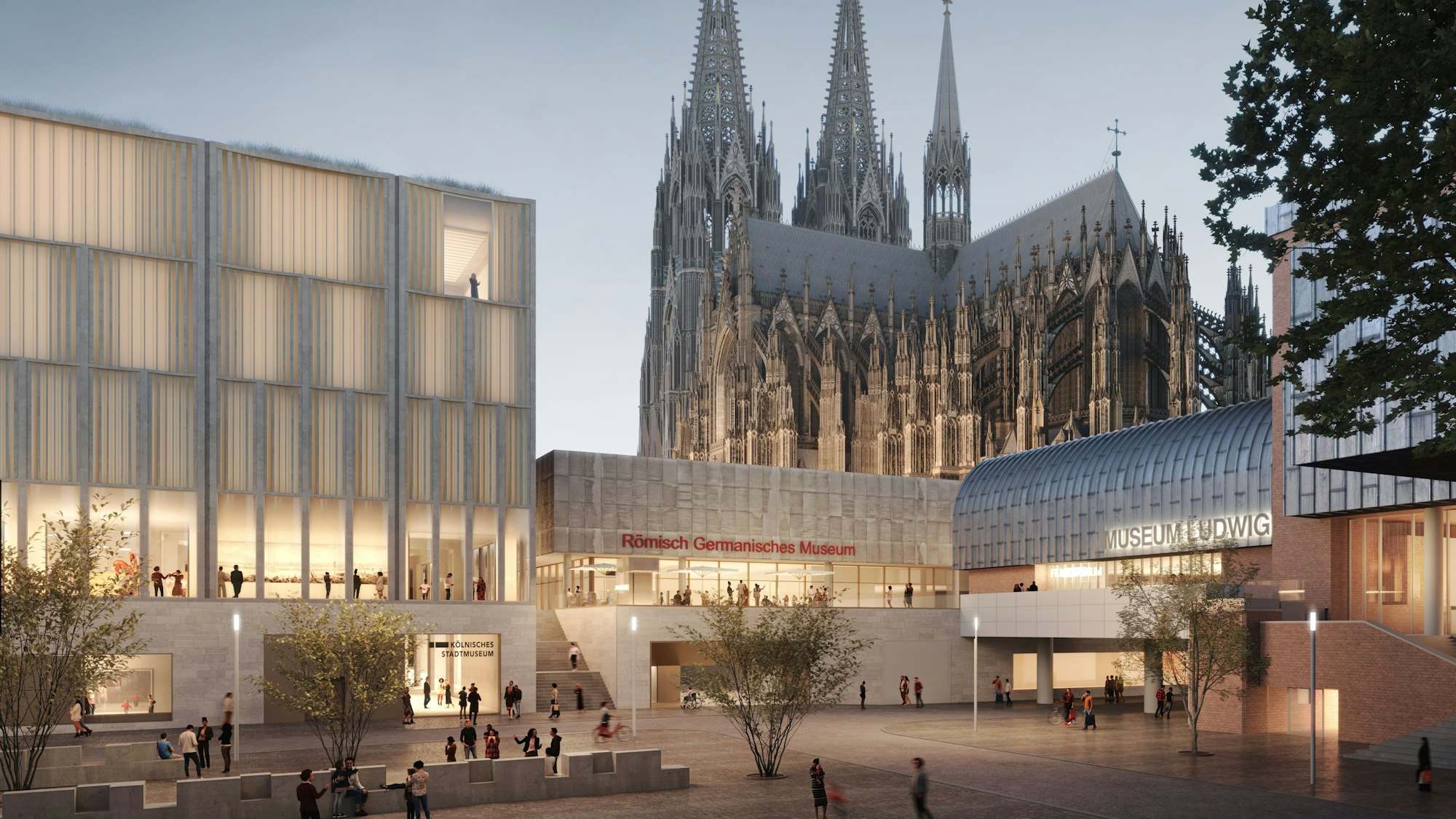 Die Visualisierung zeigt, wie die „Historische Mitte“ Kölns mal aussehen sollte. Mittlerweile ist das Großbauprojekt beerdigt.