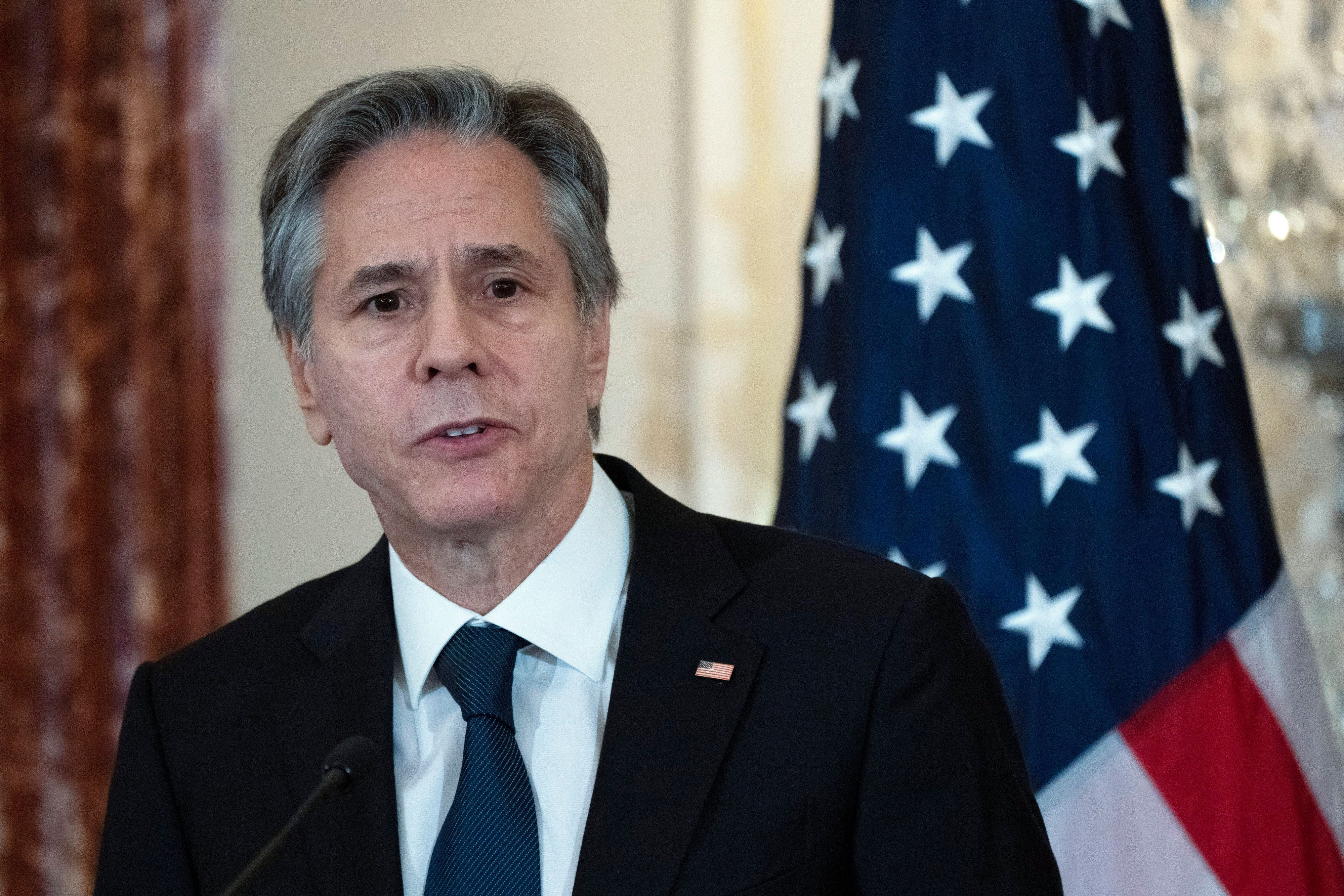 US-Außenminister Antony Blinken bei einer Ansprache im State Department in Washington.